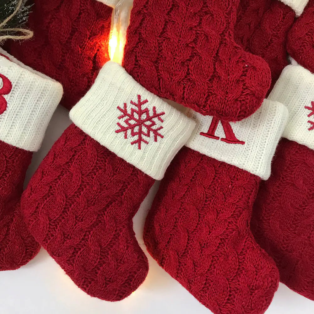 Knitted Christmas Letter Socks - Dark M1ndz