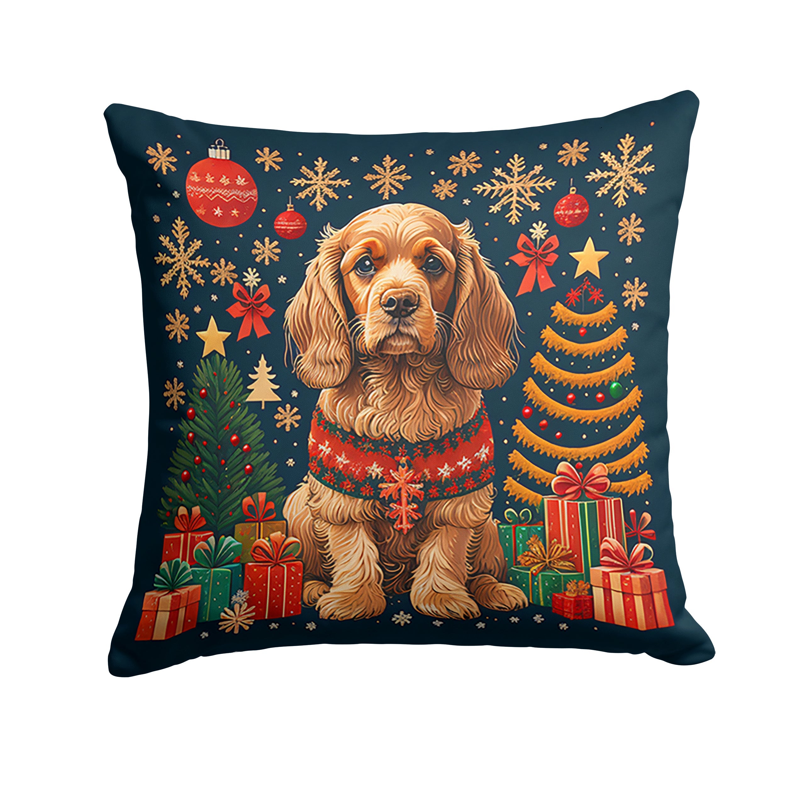 Cocker Spaniel Christmas Throw Pillow - Dark M1ndz