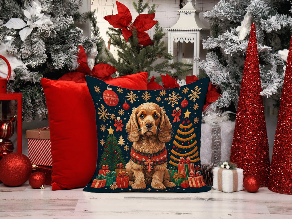 Cocker Spaniel Christmas Throw Pillow - Dark M1ndz