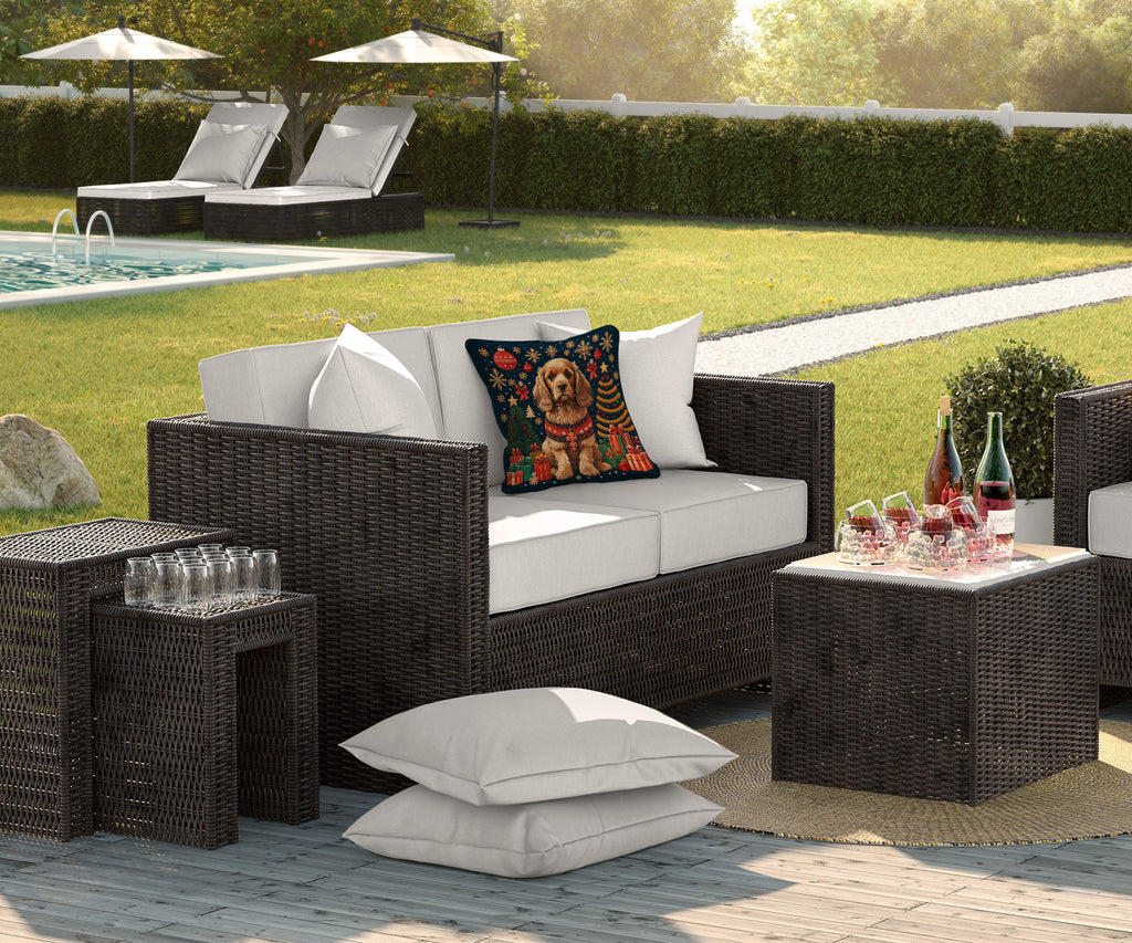 Cocker Spaniel Christmas Throw Pillow - Dark M1ndz