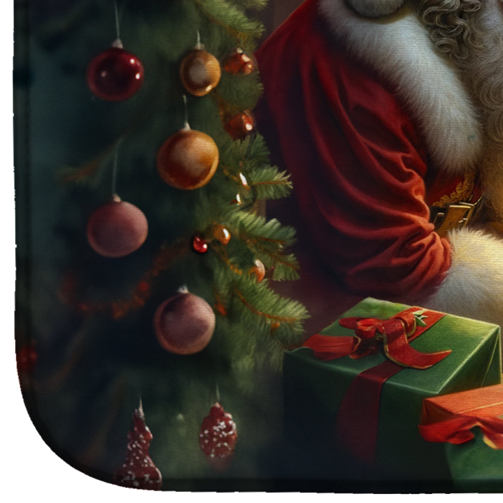 English Springer Spaniel and Santa Claus Dish Drying Mat - Dark M1ndz