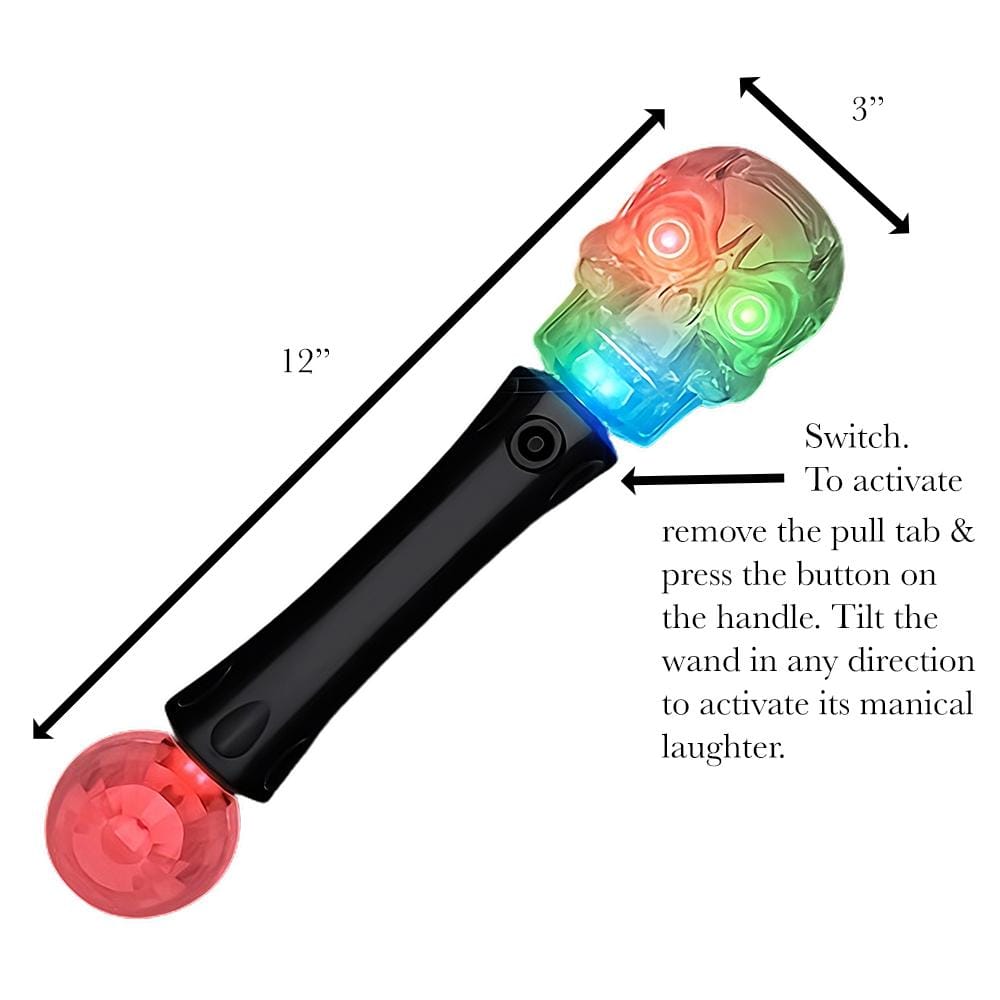 LED Flashing Spooky Cackling Skull Wand - Dark M1ndz
