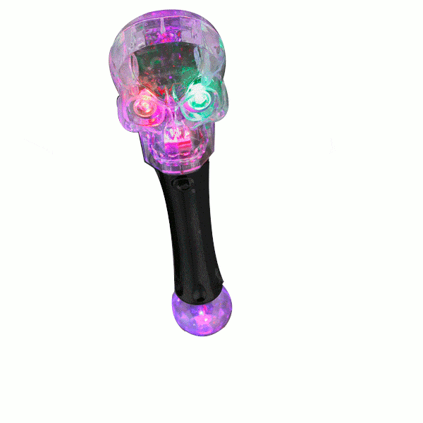 LED Flashing Spooky Cackling Skull Wand - Dark M1ndz