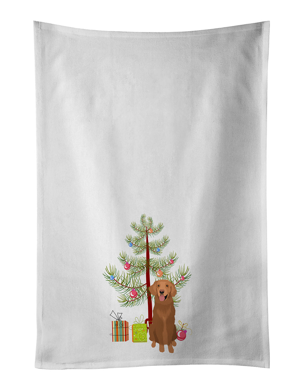 Golden Retriever Red #1 Christmas Kitchen Towel Set of 2 - Dark M1ndz