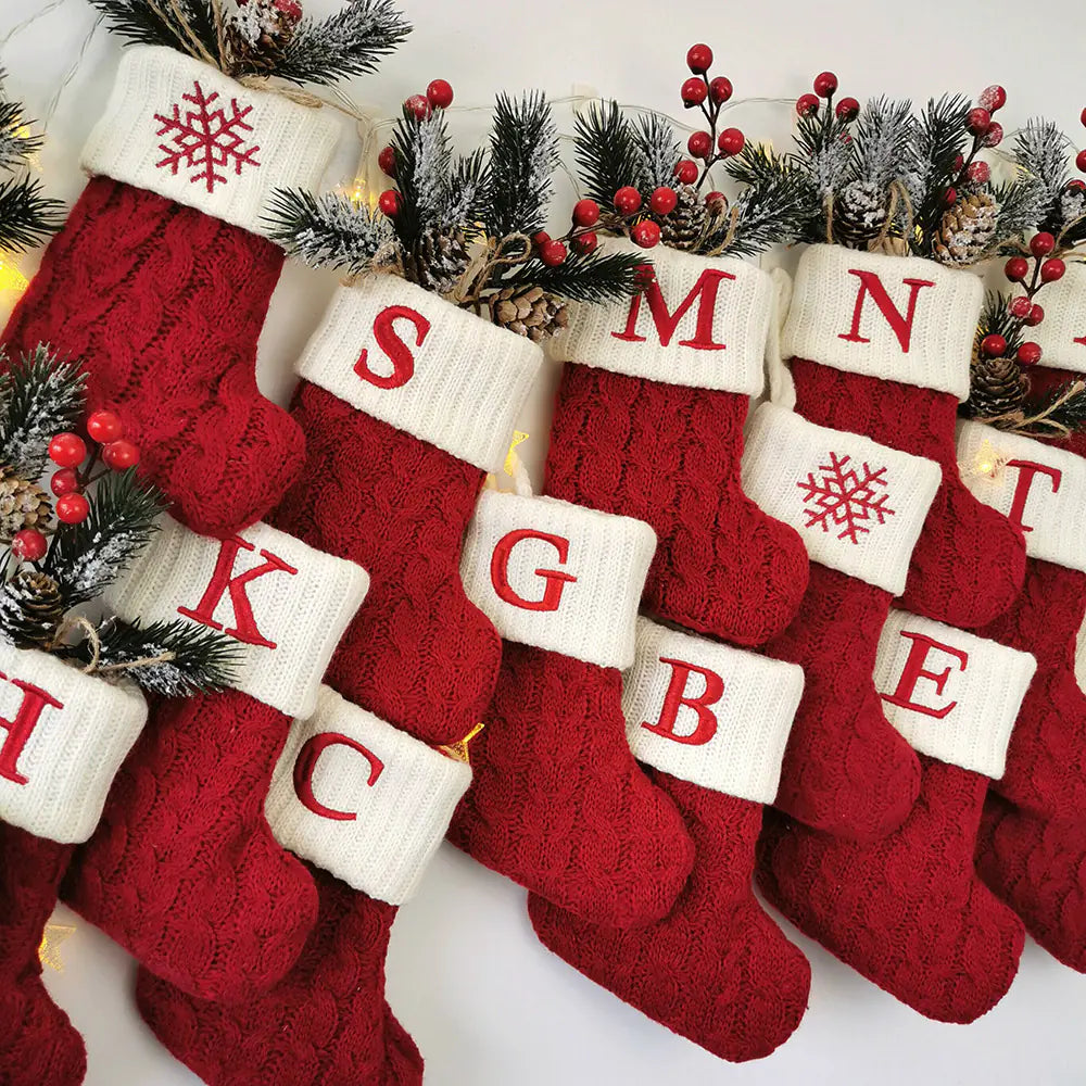 Knitted Christmas Letter Socks - Dark M1ndz