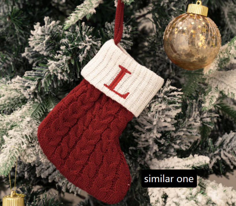 Knitted Christmas Letter Socks - Dark M1ndz