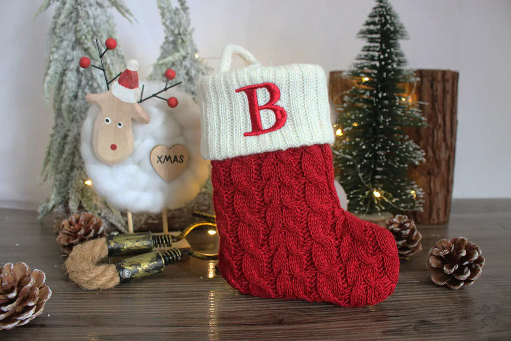 Knitted Christmas Letter Socks - Dark M1ndz